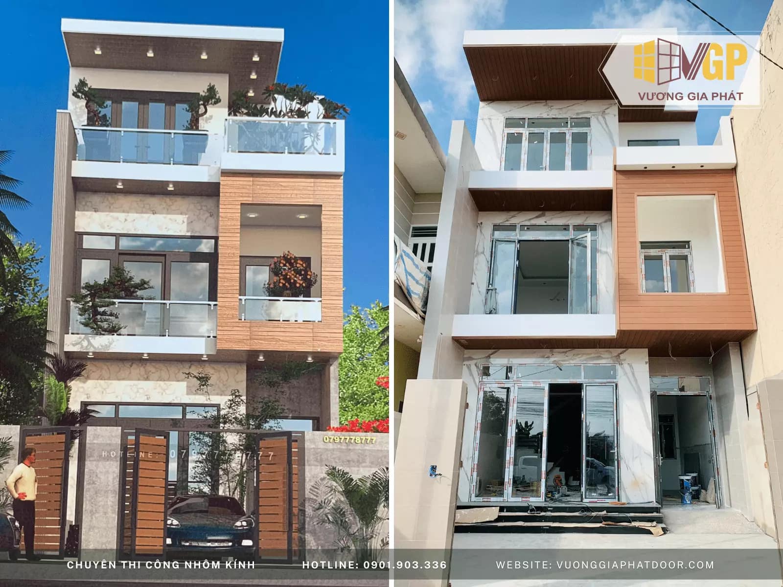 Công trình cửa được làm băng nhôm Xingfa