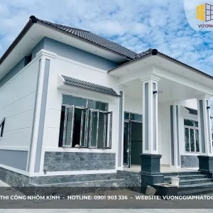 công trình cửa nhôm xingfa biệt thự vườn tại xã Cát Khánh
