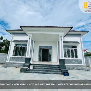 công trình cửa nhôm xingfa biệt thự vườn tại xã Cát Khánh