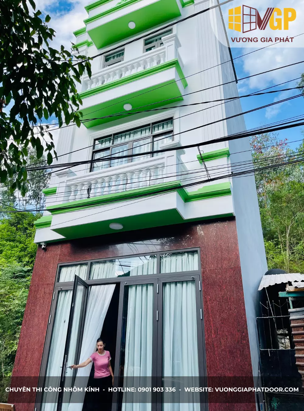 Thi công Nhôm kính An Nhơn tư vấn và báo giá miễn phí 15 Công trình cửa nhôm xingfa ở đường Lê Công Miễn