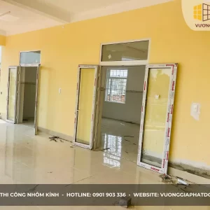 công trình cửa nhôm xingfa tại Trạm Y Tế xã Cát Thành, Phù Cát