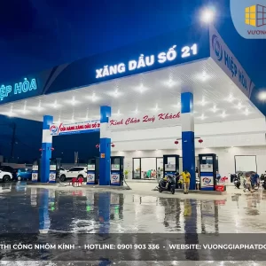Công trình cửa nhôm xingfa Xăng dầu Hòa Hiệp CH21 tại Nhơn Bình