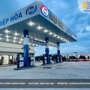 Công trình cửa nhôm xingfa Xăng dầu Hòa Hiệp CH21 tại Nhơn Bình