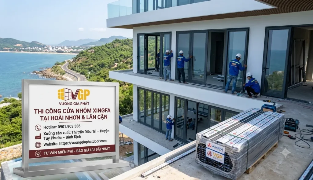 Đơn vị thi công nhôm kính uy tín tại Hoài Nhơn, Bình Định - Vương Gia Phát 1 Nhôm kính Hoài Nhơn