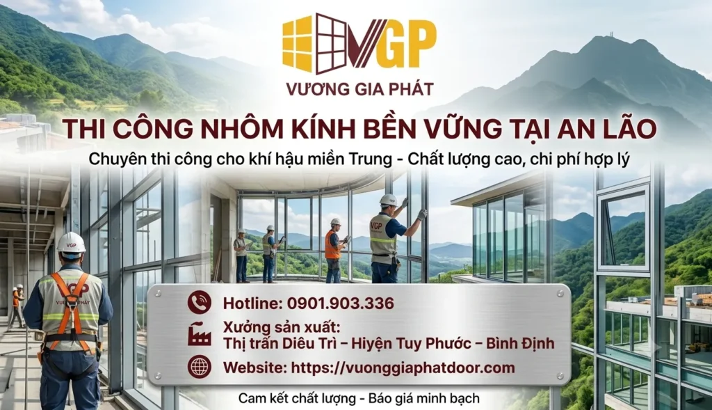 Thi công nhôm kính tại An Lão - Bền vững với khí hậu miền Trung | Vương Gia Phát 1 Thi công nhôm kính tại An Lão